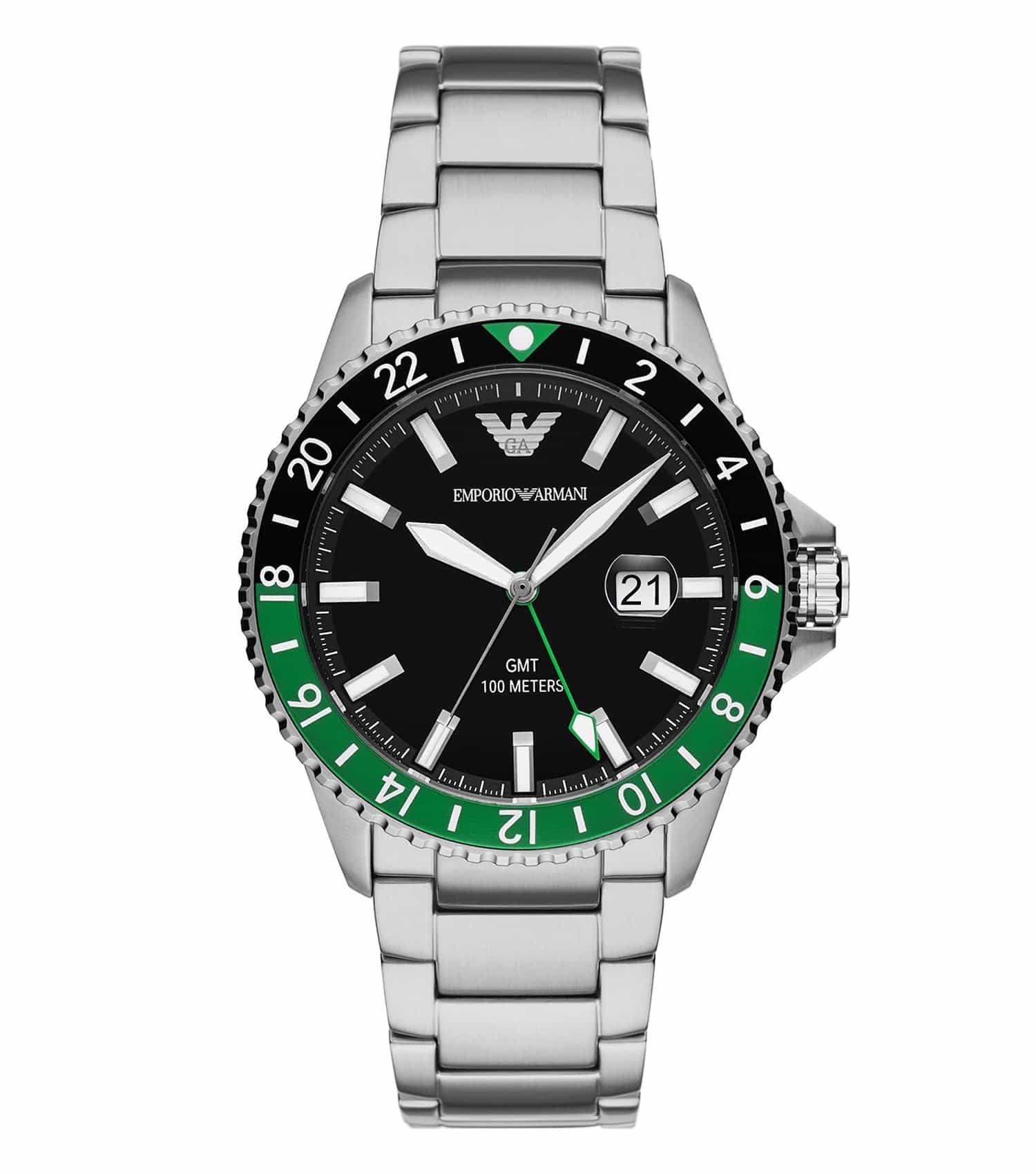 Emporio Armani GMT Dual Time Stainless Steel Watch AR11589.